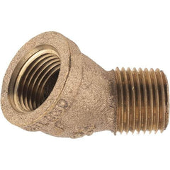 Merit Brass - Class 125, 1/2" Internal Pipe, Brass 45° Street Elbow - FNPT x MNPT - Americas Industrial Supply