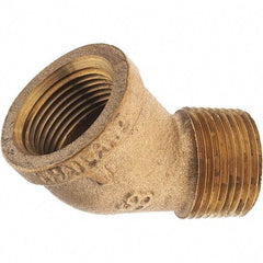 Merit Brass - Class 125, 3/4" Internal Pipe, Brass 45° Street Elbow - FNPT x MNPT - Americas Industrial Supply