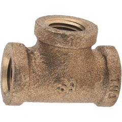Merit Brass - Class 125, 1/4" Internal Pipe, Brass Tee - FNPT x FNPT x FNPT - Americas Industrial Supply