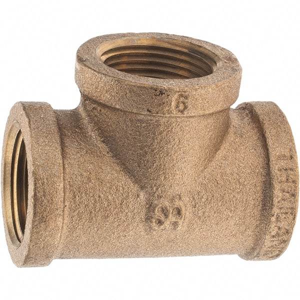 Merit Brass - Class 125, 3/4" Internal Pipe, Brass Tee - FNPT x FNPT x FNPT - Americas Industrial Supply