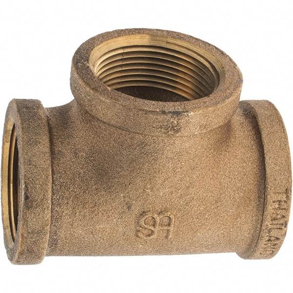 Merit Brass - Class 125, 1-1/4" Internal Pipe, Brass Tee - FNPT x FNPT x FNPT - Americas Industrial Supply