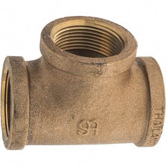 Merit Brass - Class 125, 1-1/4" Internal Pipe, Brass Tee - FNPT x FNPT x FNPT - Americas Industrial Supply