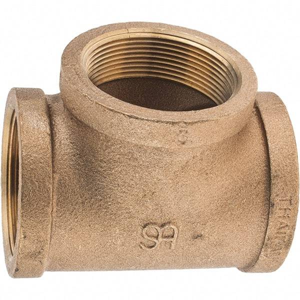 Merit Brass - Class 125, 2" Internal Pipe, Brass Tee - FNPT x FNPT x FNPT - Americas Industrial Supply