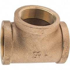 Merit Brass - Class 125, 2" Internal Pipe, Brass Tee - FNPT x FNPT x FNPT - Americas Industrial Supply