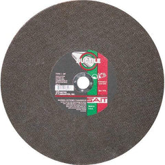 Sait - 14" Aluminum Oxide Cutoff Wheel - 1/8" Thick, 20mm Arbor, 5,460 Max RPM, Use with Portable Tools - Americas Industrial Supply