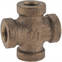 Merit Brass - Class 125, 1/8" Internal Pipe, Brass Cross - All FNPT - Americas Industrial Supply