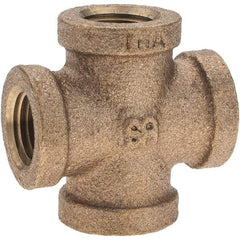 Merit Brass - Class 125, 1/4" Internal Pipe, Brass Cross - All FNPT - Americas Industrial Supply