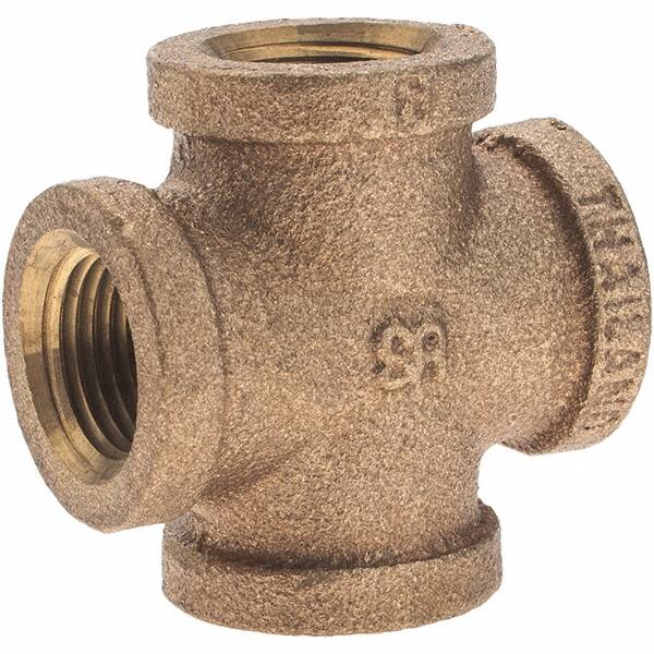 Merit Brass - Class 125, 3/8" Internal Pipe, Brass Cross - All FNPT - Americas Industrial Supply