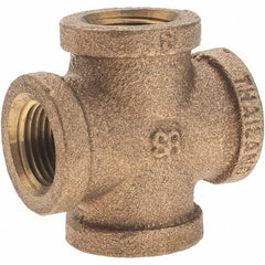 Merit Brass - Class 125, 3/8" Internal Pipe, Brass Cross - All FNPT - Americas Industrial Supply
