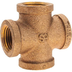 Merit Brass - Class 125, 1/2" Internal Pipe, Brass Cross - All FNPT - Americas Industrial Supply