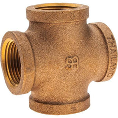 Merit Brass - Class 125, 1" Internal Pipe, Brass Cross - All FNPT - Americas Industrial Supply