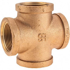 Merit Brass - Class 125, 1-1/4" Internal Pipe, Brass Cross - All FNPT - Americas Industrial Supply