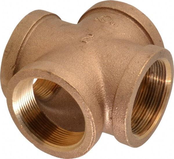 Merit Brass - Class 125, 2" Internal Pipe, Brass Cross - All FNPT - Americas Industrial Supply