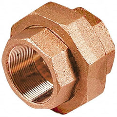 Merit Brass - Class 125, 3/4" Internal Pipe, Lead Free Brass Union - FNPT x FNPT - Americas Industrial Supply