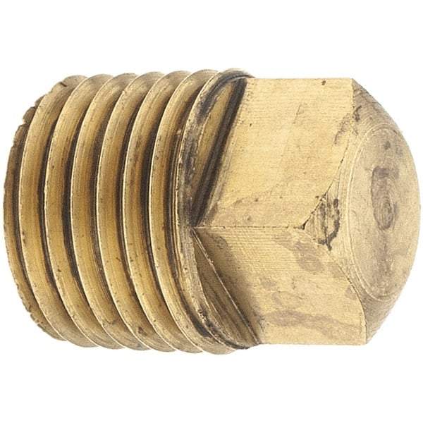 Merit Brass - Class 125, 1/4" Internal Pipe, Brass Square Head Plug - MNPT - Americas Industrial Supply