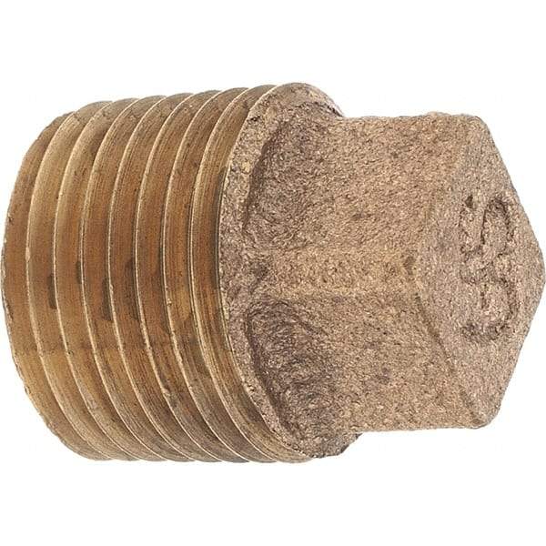 Merit Brass - Class 125, 3/8" Internal Pipe, Brass Square Head Plug - MNPT - Americas Industrial Supply