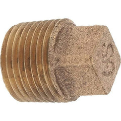 Merit Brass - Class 125, 3/8" Internal Pipe, Brass Square Head Plug - MNPT - Americas Industrial Supply