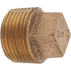 Merit Brass - Class 125, 3/4" Internal Pipe, Brass Square Head Plug - MNPT - Americas Industrial Supply