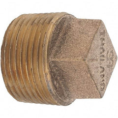 Merit Brass - Class 125, 1" Internal Pipe, Brass Square Head Plug - MNPT - Americas Industrial Supply