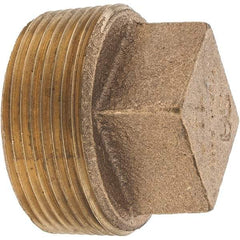 Merit Brass - Class 125, 1-1/2" Internal Pipe, Brass Square Head Plug - MNPT - Americas Industrial Supply