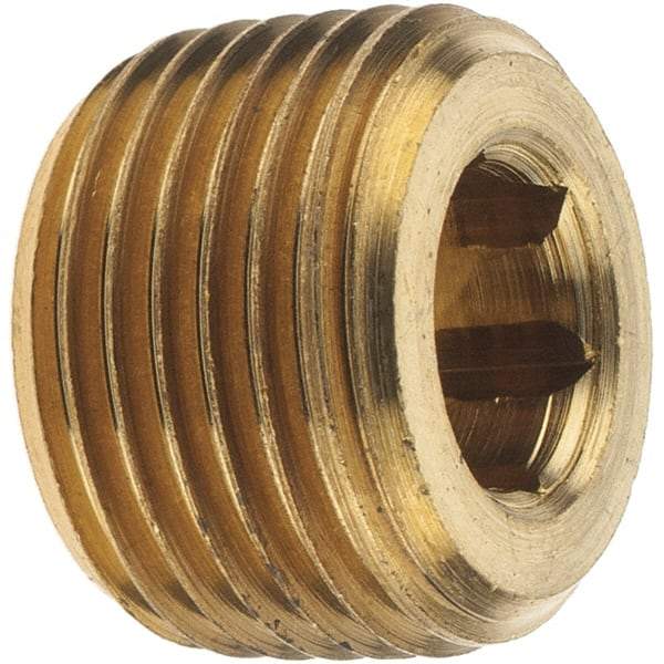 Merit Brass - Class 125, 3/8" Internal Pipe, Brass Countersunk Plug - MNPT - Americas Industrial Supply