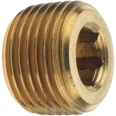 Merit Brass - Class 125, 3/8" Internal Pipe, Brass Countersunk Plug - MNPT - Americas Industrial Supply