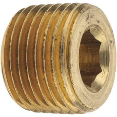 Merit Brass - Class 125, 1/2" Internal Pipe, Brass Countersunk Plug - MNPT - Americas Industrial Supply