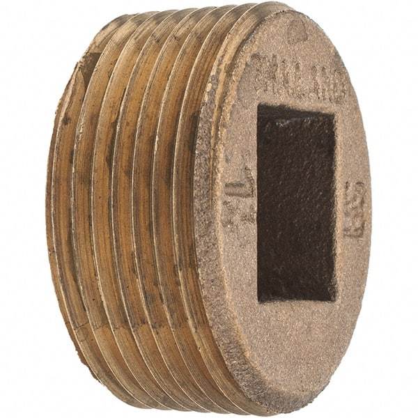 Merit Brass - Class 125, 1-1/4" Internal Pipe, Brass Countersunk Plug - MNPT - Americas Industrial Supply