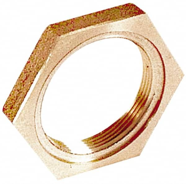 Merit Brass - Class 125, 1/4" Internal Pipe, Lead Free Brass Locknut - FNPT - Americas Industrial Supply