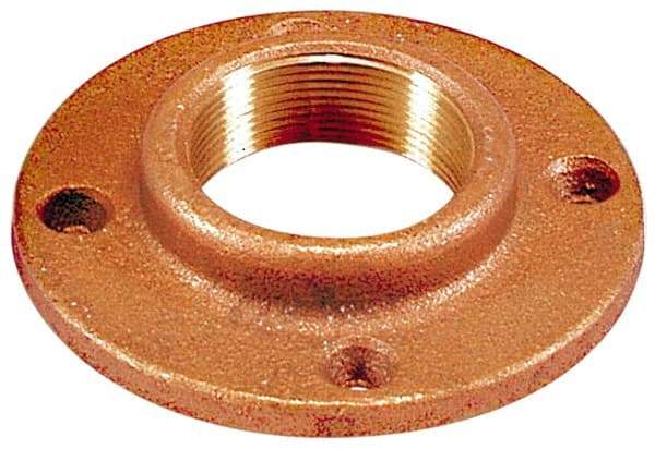 Merit Brass - 1-1/4" Pipe, 4-3/8" OD, 13/16" Hub Length, Brass & Chrome Plated, Companion Pipe Flange - 3-1/2" Across Bolt Hole Centers, 5/8" Bolt Hole, Class 125 - Americas Industrial Supply