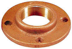 Merit Brass - 1-1/4" Pipe, 4-3/8" OD, 13/16" Hub Length, Brass & Chrome Plated, Companion Pipe Flange - 3-1/2" Across Bolt Hole Centers, 5/8" Bolt Hole, Class 125 - Americas Industrial Supply