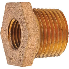 Merit Brass - Class 125, 1/2 x 1/4" Internal Pipe, Brass Hex Bushing - MNPT x FNPT - Americas Industrial Supply
