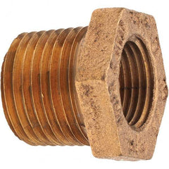 Merit Brass - Class 125, 1/2 x 3/8" Internal Pipe, Brass Hex Bushing - MNPT x FNPT - Americas Industrial Supply