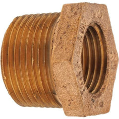 Merit Brass - Class 125, 3/4 x 1/2" Internal Pipe, Brass Hex Bushing - MNPT x FNPT - Americas Industrial Supply
