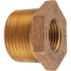 Merit Brass - Class 125, 1 x 1/2" Internal Pipe, Brass Hex Bushing - MNPT x FNPT - Americas Industrial Supply