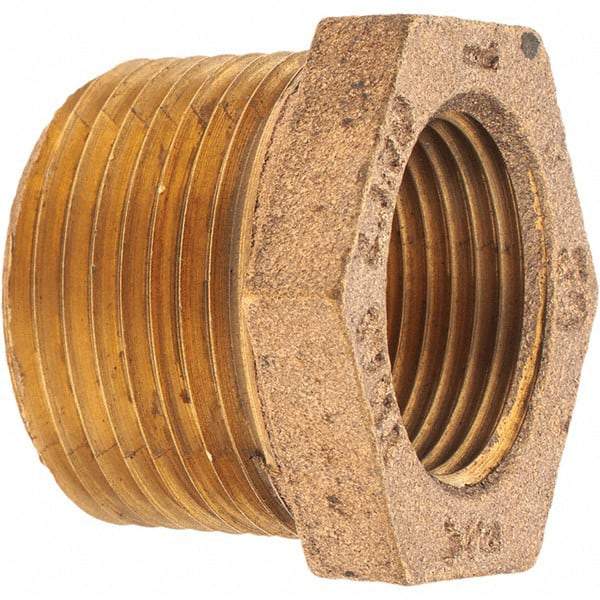 Merit Brass - Class 125, 1 x 3/4" Internal Pipe, Brass Hex Bushing - MNPT x FNPT - Americas Industrial Supply
