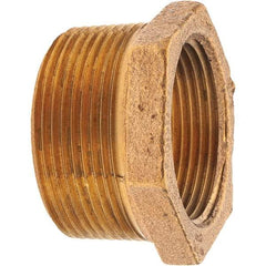 Merit Brass - Class 125, 1-1/2 x 1-1/4" Internal Pipe, Brass Hex Bushing - MNPT x FNPT - Americas Industrial Supply