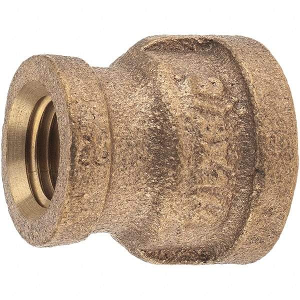 Merit Brass - Class 125, 3/8 x 1/4" Internal Pipe, Brass Reducing Coupling - FNPT x FNPT - Americas Industrial Supply