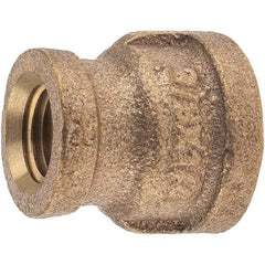 Merit Brass - Class 125, 3/8 x 1/4" Internal Pipe, Brass Reducing Coupling - FNPT x FNPT - Americas Industrial Supply