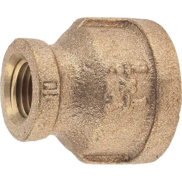 Merit Brass - Class 125, 1/2 x 1/4" Internal Pipe, Brass Reducing Coupling - FNPT x FNPT - Americas Industrial Supply