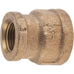Merit Brass - Class 125, 1/2 x 3/8" Internal Pipe, Brass Reducing Coupling - FNPT x FNPT - Americas Industrial Supply