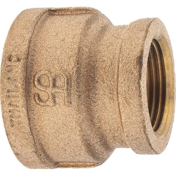 Merit Brass - Class 125, 1-1/4 x 1" Internal Pipe, Brass Reducing Coupling - FNPT x FNPT - Americas Industrial Supply