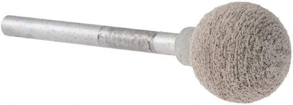 Norton - 1/2" Head Diam x 1/2" Thickness, B121, Ball End, Mounted Point - Medium Grade, 80 Grit, 62,420 RPM - Americas Industrial Supply