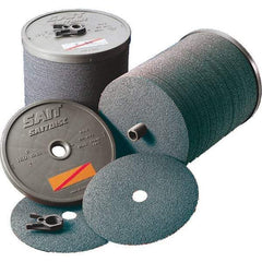 Sait - 9-1/8" Diam 7/8" Hole 24 Grit Fiber Disc - Very Coarse Grade, Zirconia Alumina, 6,500 Max RPM, Series Z - Americas Industrial Supply