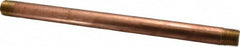 Merit Brass - 12" Long, 1/2" Pipe Threaded Brass Pipe Nipple - NPT Thread, Red Brass - Americas Industrial Supply