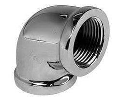 Merit Brass - Class 125, 3/8" Internal Pipe, Red Brass & Chrome 90° Street Elbow - FNPT x FNPT - Americas Industrial Supply