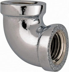 Merit Brass - Class 125, 1/4" Internal Pipe, Red Brass & Chrome 90° Street Elbow - FNPT x FNPT - Americas Industrial Supply