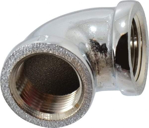 Merit Brass - Class 125, 3/4" Internal Pipe, Red Brass & Chrome 90° Street Elbow - FNPT x FNPT - Americas Industrial Supply