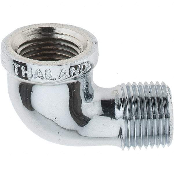 Merit Brass - Class 125, 1/2" Internal Pipe, Red Brass & Chrome 90° Street Elbow - FNPT x MNPT - Americas Industrial Supply