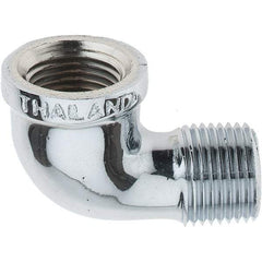 Merit Brass - Class 125, 1/2" Internal Pipe, Red Brass & Chrome 90° Street Elbow - FNPT x MNPT - Americas Industrial Supply